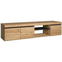 Skraut Home - TV-Möbel mod.NATURALE ''Eiche/Schwarz'', 2 Türen und 2 Wohnungen, Wohn- und Esszimmer, 160x40x41cm von SKRAUT HOME