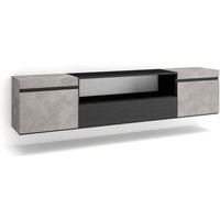 Skraut Home - TV-Schrank, Lowboard, für Wohnzimmer und Esszimmer, 200x45x35cm, Für TV-Geräte bis zu 80', Hängend, Moderner Stil, Zementgrau Skraut Home - TV-Schrank, Lowboard, für Wohnzimmer und Esszimmer, 200x45x35cm, Für TV-Geräte bis zu 80', Hängend, Moderner Stil, Zementgrau von SKRAUT HOME