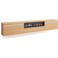 Skraut Home - TV-Schrank, Lowboard, für Wohnzimmer und Esszimmer, 260x35x45cm, Für großformatiges tv, Elektrokamin., Hängend, Moderner Stil, Eiche Skraut Home - TV-Schrank, Lowboard, für Wohnzimmer und Esszimmer, 260x35x45cm, Für großformatiges tv, Elektrokamin., Hängend, Moderner Stil, Eiche von SKRAUT HOME