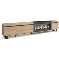 Skraut Home - TV-Schrank, Lowboard, für Wohnzimmer und Esszimmer, 288x57x35 cm, Für großformatiges tv, Elektrokamin xxl, Industriedesign, Moderner Skraut Home - TV-Schrank, Lowboard, für Wohnzimmer und Esszimmer, 288x57x35 cm, Für großformatiges tv, Elektrokamin xxl, Industriedesign, Moderner von SKRAUT HOME