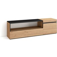 Skraut Home TV-Schrank, Lowboard für Wohnzimmer und Esszimmer 150x45x35cm Für TV-Geräte bis zu 65 Fernsehtisch Moderner Stil Eiche Schwarz - Eiche von SKRAUT HOME