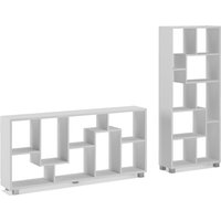 Skraut Home - Wandbibliothek, Bücherregal, Bibliothek, 8 Regal Design Wohn, Esszimmer und Wohnzimmer, vertikale und horizontale Montage, Weiß Mate, Skraut Home - Wandbibliothek, Bücherregal, Bibliothek, 8 Regal Design Wohn, Esszimmer und Wohnzimmer, vertikale und horizontale Montage, Weiß Mate, von SKRAUT HOME