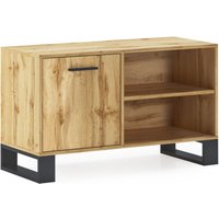 TV-Einheit 100 mit linker Tür, Wohnzimmer, Modell loft, Struktur und Türfarbe in Eiche Rustikal, Maße 95x40x57cm hoch. - braun - Skraut Home von SKRAUT HOME