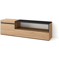 Skraut Home - TV-Schrank, Lowboard für Wohnzimmer und Esszimmer 150x45x35cm Für TV-Geräte bis zu 65 Fernsehtisch Moderner Stil Eiche Schwarz - Eiche von SKRAUT HOME