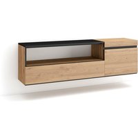 Skraut Home - TV-Schrank, Lowboard für Wohnzimmer und Esszimmer 150x45x35cm Für TV-Geräte bis zu 65 Hängend Moderner Stil Eiche Schwarz - Eiche von SKRAUT HOME