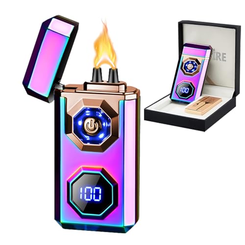 SKRFIRE Elektrisches wiederaufladbares USB C Arc Plasma Feuerzeug High Power Flamme Cool Windproof Elektronisches Kerzenfeuerzeug mit LED Taschenlampe für Kerzen, Feuerwerk, Räucherstäbchen (Farbig) von SKRFIRE