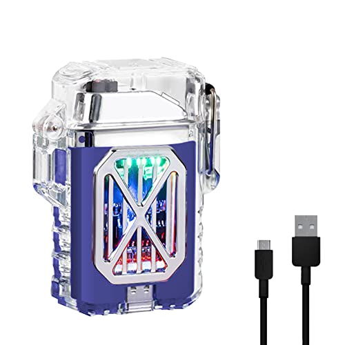 Elektronisches wiederaufladbares Transparent Wasserdicht Feuerzeug LED Power Display Typ C Wiederaufladbares Outdoor Winddichtes Feuerzeugs für Freunde und Freunde(blau Elektronisches wiederaufladbares Transparent Wasserdicht Feuerzeug LED Power Display Typ C Wiederaufladbares Outdoor Winddichtes Feuerzeugs für Freunde und Freunde(blau von SKRFIRE