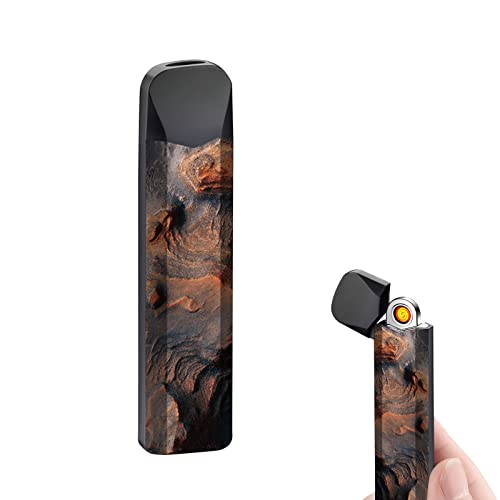 SKRFIRE Mini-Feuerzeug, ultradünn, Winddicht, elektrisches Feuerzeug, verbessertes Touch-Schalter, wiederaufladbares USB-Feuerzeug mit LED-Batterieanzeige(Mars) von SKRFIRE
