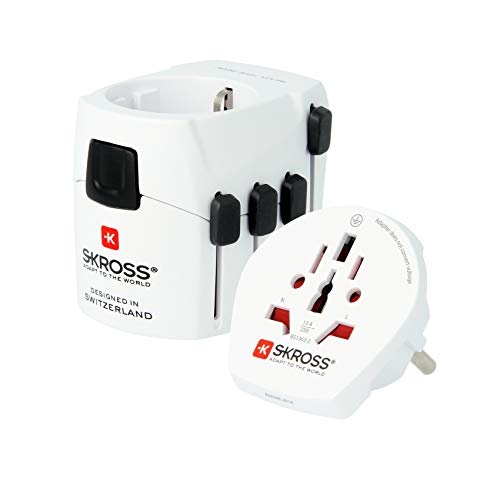 SKROSS | 1.103175 | PRO - World | Universal Reiseadapter für Steckdose - Spannung und Leistung 100V - 630W / 250V - 1575W. Anti-Stromschlagschutz von SKROSS