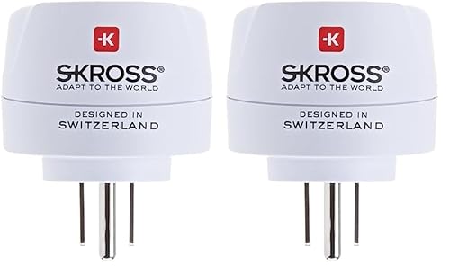 SKROSS Country Adapter Europe to USA: Reiseadapter für Reisen aus Europa in Länder, die den amerikanischen Standard verwenden, Weiß (Packung mit 2) von SKROSS