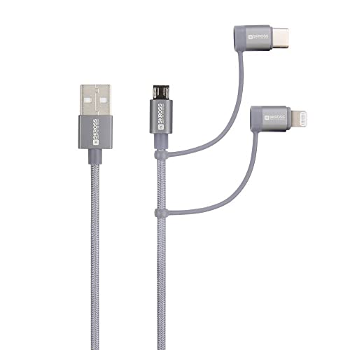 Skross USB-Kabel USB 2.0 USB-A Stecker 1.20m Space Grau Rund, Flexibel, Stoff-Ummantelung SKCA00143- von SKROSS