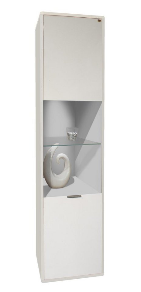 SKS-Online Standvitrine Mailo, B46xH195xT42cm, Glas- & Holzeinlegeböden, uni weiß Stauraum, Vitrine von SKS-Online