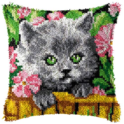 Süße Katze Knüpfkissen Für Kinder Erwachsene Und Anfänger DIY 3D Sofakissenbezug Knüpfen Kissen Zum Selber Knüpfen Knüpfset Knüpf-Sets Kreuzstich Set Handgemachte Geschenke 43Cmx43cm,A Süße Katze Knüpfkissen Für Kinder Erwachsene Und Anfänger DIY 3D Sofakissenbezug Knüpfen Kissen Zum Selber Knüpfen Knüpfset Knüpf-Sets Kreuzstich Set Handgemachte Geschenke 43Cmx43cm,A von SKTWOE