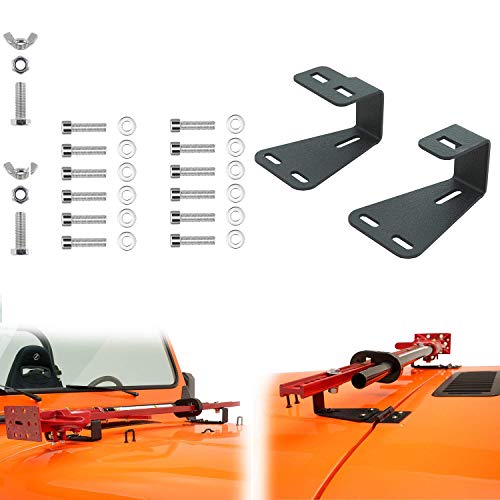 Hi-Lift Wagenheber Montage Scharnierhalterung für Wrangler CJ 1944-1986 / YJ 1987-1995 / TJ 1997-2006 (Paar, Schwarz) von SKUNTUGUANG