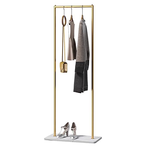Garderobenständer Freistehender Kleiderablage Mit Marmorsockel Moderner Kleiderständer Zum Aufhängen Von Kleidung Platzsparende Kleiderstange Schlafzimmer Kleider-Organizer, 60X30X150(Color:Gold+Weiß) von SKVLF