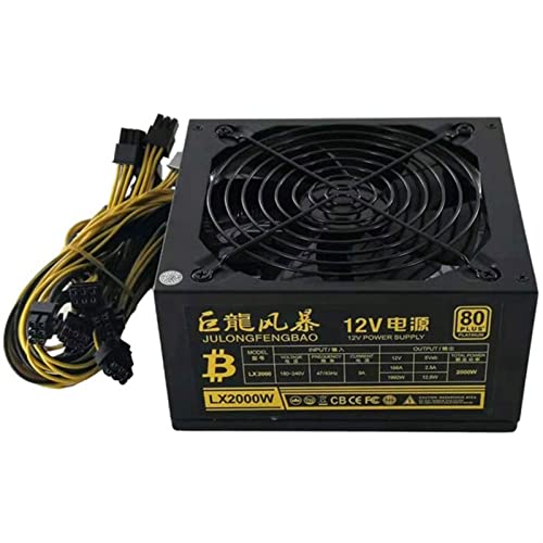 SKXMOD Computer-Gehäuse-Netzteil, 2000 W, Netzteil, Computer-Netzteil, unterstützt 8 Grafikkartenserver, Bitcoin-Miner-Tools von SKXMOD