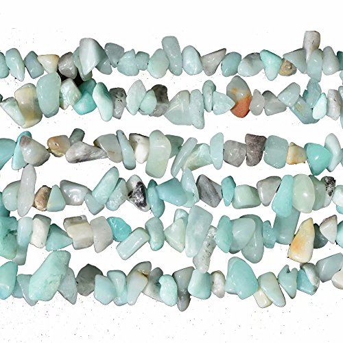 SKYBEADS Chips Amazonit 3-8mm Perlen zum Auffädeln Naturstein Chips Perlen Approx 80cm Stränge von SKYBEADS