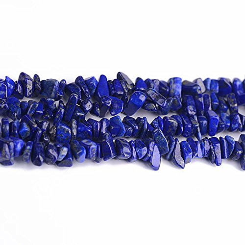 SKYBEADS Chips Lapis Lazuli 3-8mm Perlen zum Auffädeln Blau Naturstein Chips Perlen Approx 80cm Stränge von SKYBEADS