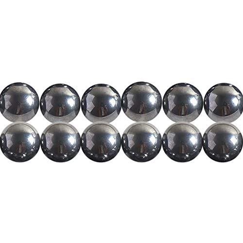 SKYBEADS 6mm Schwarze Perlen zum Auffädeln Natürliche Terahertz Edelsteine 38cm Strang Approx 60 Stück von SKYBEADS