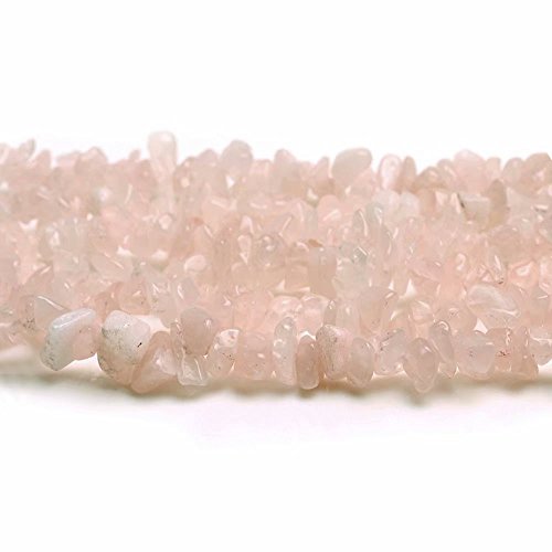 SKYBEADS Chips Rosenquarz 3-8mm Perlen zum Auffädeln Naturstein Chips Perlen Approx 80cm Stränge von SKYBEADS