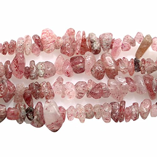 Chips Strawberry Quarz 3-8mm Perlen zum Auffädeln Natur Kristalle und Edelsteine Chips Perlen Approx 80cm Stränge von SKYBEADS