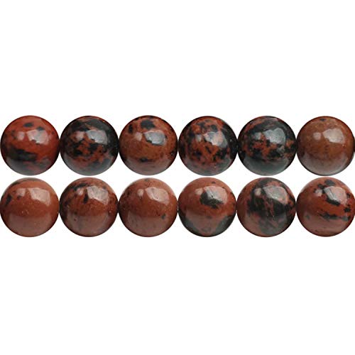 SKYBEADS Perlen Armbänder Selber Machen 8mm Natürliche Mahagoni Obsidian Edelstein 38cm Strang Approx 46 Stück von SKYBEADS