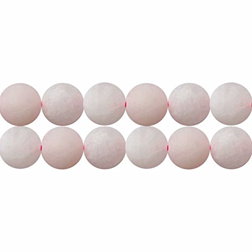 SKYBEADS Perlen Rosenquarz Mattiert Runde 4mm Naturstein Perlen zum Auffädeln 38cm Strang Approx 90 Stück von SKYBEADS