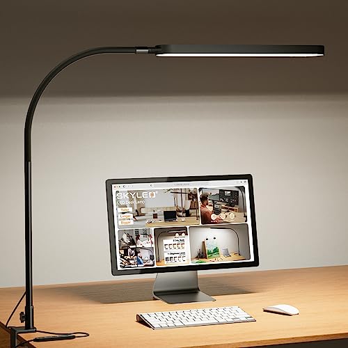 SKYLEO Schreibtischlampe LED Dimmbar - 85cm Desk Lamp - Touch Control - 5 Farbmodi X 11 Helligkeitsstufen - 1300LM(112 Pcs Lampenkugeln) - Timmer & Memory - 12W Bürolampe Schreibtisch - Schwarze von SKYLEO