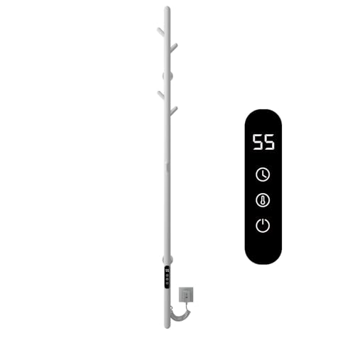 Badheizkörper Elektrisch, Elektrischer Handtuchheizkörper mit einer Stange, Towel Warmer, Intelligenter Konstanttemperatur Handtuchhalter Heizkörper, Einstellbare Temperatur Handtuchheizer-White von SKYLYZH
