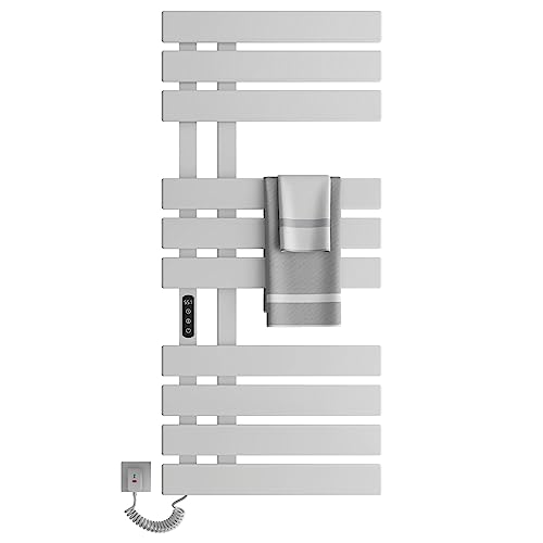 Elektrischer Handtuchhalter, WiFi Smart Thermostat Schwarz Handtuchwärmer, für Alexa und Google Home and APP, Handtuchheizkörper, Badheizkörper, Handtuchheizung, 500x1100mm,Anthrazit-WIFI White Left von SKYLYZH