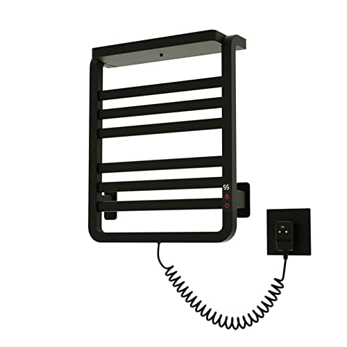 SKYLYZH Elektrischer Handtuchhalter, Intelligente Konstanttemperatur Handtuchheizung, 490mm×550mm, Handtuchwärmer aus Kohlefaser, Handtuchtrockner, Badheizkörper, Handtuchheizkörper Elektrisch-Black von SKYLYZH