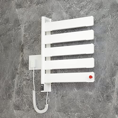 SKYLYZH Elektrischer Handtuchhalter, Intelligente Konstanttemperatur Handtuchheizung, 680mm×442mm, Handtuchwärmer aus Kohlefaser, Handtuchtrockner, Badheizkörper, Handtuchheizkörper Elektrisch-White von SKYLYZH