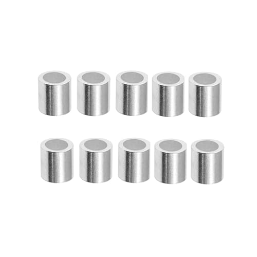 10 Stück Drahtseil-Stoppschlaufenhülse, runde Crimpen für Drahtseil-Durchmesser, Aluminium-Crimpschlaufenhülse, rund (M8,8 mm) von SKYPRO