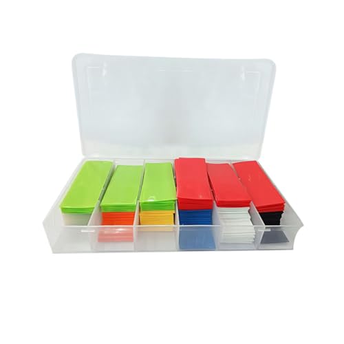 280 Stück flache PVC-Schrumpfschläuche, 18,5 mm Durchmesser, für 18650 Akkuschrumpffolie (gemischte Farben) von SKYPRO