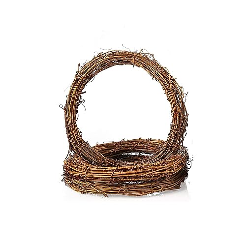 3 Stück 20 cm natürliche Rattan-Ring-Kränze Weinzweig Kranz Rattan-Kranz Girlande Dekoration für DIY Festivals Dekorationen, Kranz Handwerk und Hochzeitsdekorationen von SKYPRO