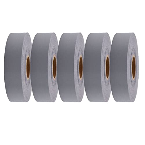 5 Rollen silbergrauer reflektierender Stoff, Sicherheitsstreifen, Sicherheitsstreifen, zum Aufnähen, reflektierendes Stoffband, DIY für Kleidung, 25 mm x 3 m von SKYPRO