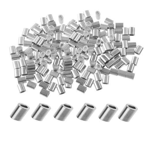 500 Stück Drahtseil-Stoppschlaufenhülsen, runde Crimphülsen für Drahtseil-Durchmesser, Aluminium-Crimpschlaufenhülse, rund (M0,5, 0,5 mm) von SKYPRO