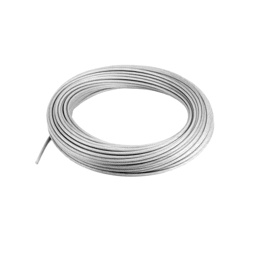 5M 304 Edelstahl Drahtseil, Durchmesser 1,5 mm Drahtseil, Edelstahlkabel für Trockengestell, Heben, Handlauf, Outdoor, Hof, Garten oder Handwerk von SKYPRO