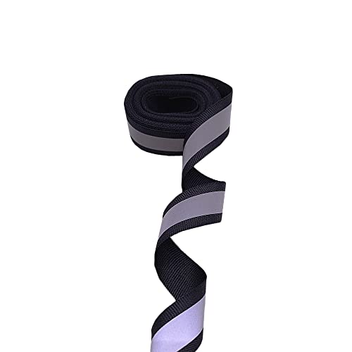 Reflektierendes Klebeband mit hoher Sichtbarkeit, silberfarben, zum Aufnähen, Sicherheitsgewebe, 15 mm x 10 m (schwarz) von SKYPRO
