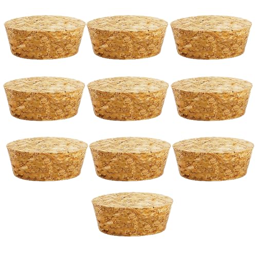 10 Stück konische Korkstopfen aus Holz, Weinkorken, wiederverwendbar, Dichtungsstopfen für Flaschenbar, DIY, Handwerk, Küchenzubehör (53 x 48 x 18 mm) von SKYPRO