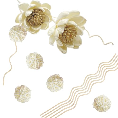 Schilfrohr-Diffusor-Sets, natürliches Rattan-Duft-Diffusor mit Blume, Ersatz-Rattanstäbchen für Heimdekoration, Hotel, Aromatherapie, Spa – Set C Schilfrohr-Diffusor-Sets, natürliches Rattan-Duft-Diffusor mit Blume, Ersatz-Rattanstäbchen für Heimdekoration, Hotel, Aromatherapie, Spa – Set C von SKYPRO