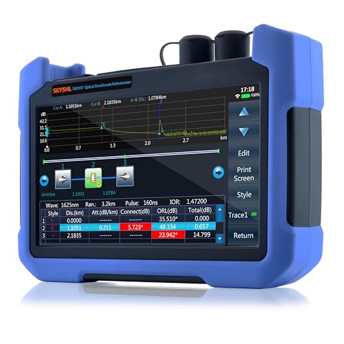 SKYSHL 1625nm/33dB SM PON LWL OTDR Glasfaser Tester mit OPM+OLS+VFL+Karte Ereignis+APP-Modul+7-Zoll Touchscreen Kompatibel mit APC und UPC SC+FC+ST+LC-SS315T-1A1 von SKYSHL