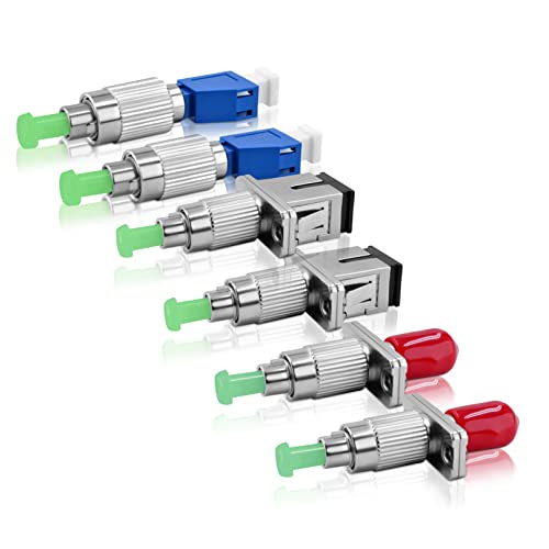 SKYSHL SM 9/125um (2*FC-SC+2*FC-ST+2*FC-LC) LWL Verbinder FC APC(Stecker) zu LC SC ST UPC(Buchse) Adapter Simplex Konverter Glasfaser Kupplungen für OTDR/OLS/OPM/VFL/Glasfaser(FAU6) von SKYSHL