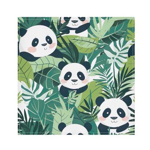SKYSHU Panda Stoffservietten, wiederverwendbar, waschbar, übergroße Tischservietten für Familie, Hochzeit, Abendessen, Party, Heimdekoration, 50,8 cm, 1 Stück von SKYSHU