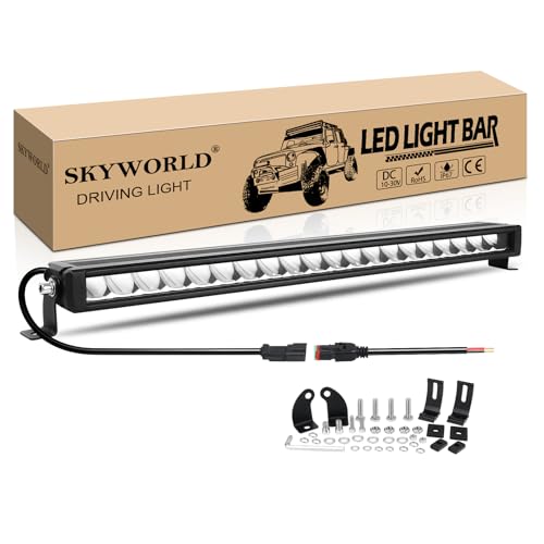 SKYWORLD 23 Zoll 58 cm 60W Led Arbeitsscheinwerfer Bar, Einzelne Reihe Led Lichtbalken 12V Zusatzscheinwerfer Spot Offroad Scheinwerfer Slim Arbeit Licht Bar für 4x4 Auto Offroad SUV UTV ATV Traktor SKYWORLD 23 Zoll 58 cm 60W Led Arbeitsscheinwerfer Bar, Einzelne Reihe Led Lichtbalken 12V Zusatzscheinwerfer Spot Offroad Scheinwerfer Slim Arbeit Licht Bar für 4x4 Auto Offroad SUV UTV ATV Traktor von SKYWORLD