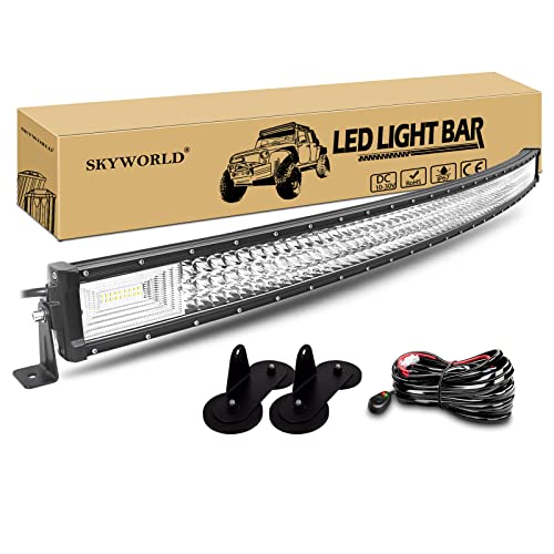 SKYWORLD 52 Zoll 675W Gebogene Triple Row 7D LED-Arbeitslicht-Bar-Spot-Flut-Kombinationsbalken, magnetische Basis-Halterung mit Kabelbaum-Kit-LKW Offroad-Fahrlampe SUV-Ute 4x4 4WD atvs utvs SKYWORLD 52 Zoll 675W Gebogene Triple Row 7D LED-Arbeitslicht-Bar-Spot-Flut-Kombinationsbalken, magnetische Basis-Halterung mit Kabelbaum-Kit-LKW Offroad-Fahrlampe SUV-Ute 4x4 4WD atvs utvs von SKYWORLD