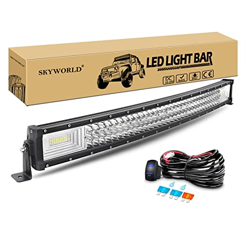 SKYWORLD Gebogen LED Arbeitsscheinwerfer Bar, 32 Zoll 82cm 405W Zusatzscheinwerfer Led Lichtleiste Offroad Lampe mit 12V Rocker kabelbaum kit für Auto SUV ATV UTV LKW 4x4 Nebelscheinwerfer SKYWORLD Gebogen LED Arbeitsscheinwerfer Bar, 32 Zoll 82cm 405W Zusatzscheinwerfer Led Lichtleiste Offroad Lampe mit 12V Rocker kabelbaum kit für Auto SUV ATV UTV LKW 4x4 Nebelscheinwerfer von SKYWORLD