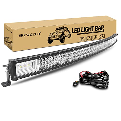 SKYWORLD LED Arbeitsscheinwerfer Bar, 134 cm 675W Gebogen LED Lichtleiste Flutlicht Reflektor Combo 12V 24V mit Kabelbaumsatz Arbeitslicht Zusatzscheinwerfer für Auto Offroad Traktor SUV UTV ATV SKYWORLD LED Arbeitsscheinwerfer Bar, 134 cm 675W Gebogen LED Lichtleiste Flutlicht Reflektor Combo 12V 24V mit Kabelbaumsatz Arbeitslicht Zusatzscheinwerfer für Auto Offroad Traktor SUV UTV ATV von SKYWORLD