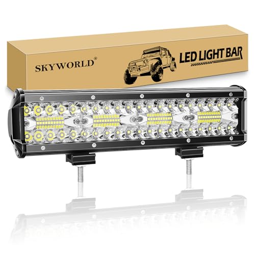 SKYWORLD LED Arbeitsscheinwerfer Bar 12 Zoll 240W LED Scheinwerfer 12V 24V Flutlicht Reflektor Combo Arbeitslicht Zusatzscheinwerfer für Auto Offroad Traktor Bagger PKW LKW KFZ SUV UTV ATV SKYWORLD LED Arbeitsscheinwerfer Bar 12 Zoll 240W LED Scheinwerfer 12V 24V Flutlicht Reflektor Combo Arbeitslicht Zusatzscheinwerfer für Auto Offroad Traktor Bagger PKW LKW KFZ SUV UTV ATV von SKYWORLD