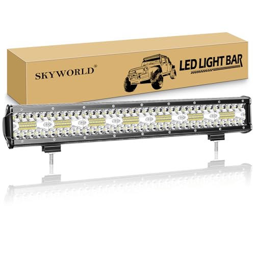 SKYWORLD LED Arbeitsscheinwerfer Bar 20 Zoll 420W LED Scheinwerfer 12V 24V Flutlicht Reflektor Combo Arbeitslicht Zusatzscheinwerfer für Auto Offroad Traktor Bagger PKW LKW KFZ SUV UTV ATV SKYWORLD LED Arbeitsscheinwerfer Bar 20 Zoll 420W LED Scheinwerfer 12V 24V Flutlicht Reflektor Combo Arbeitslicht Zusatzscheinwerfer für Auto Offroad Traktor Bagger PKW LKW KFZ SUV UTV ATV von SKYWORLD